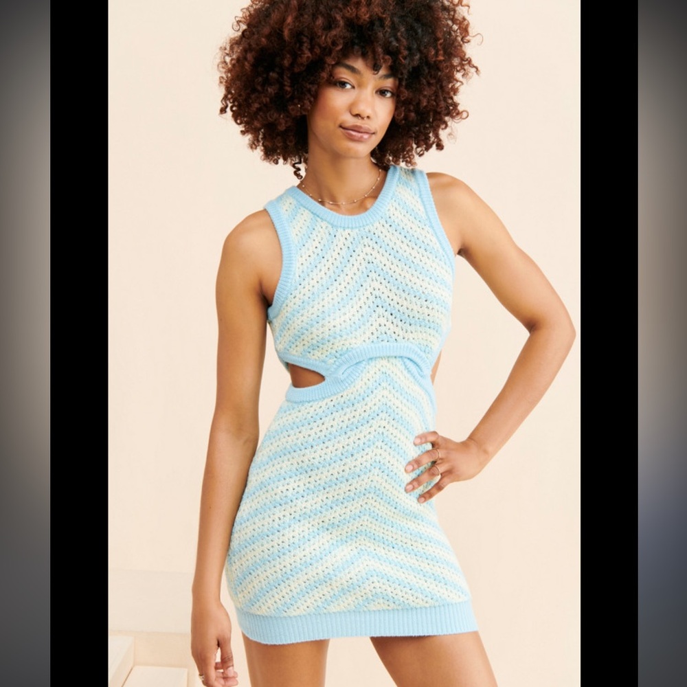 For Love & Lemons Corinna Cut Out Knit Dress NWT